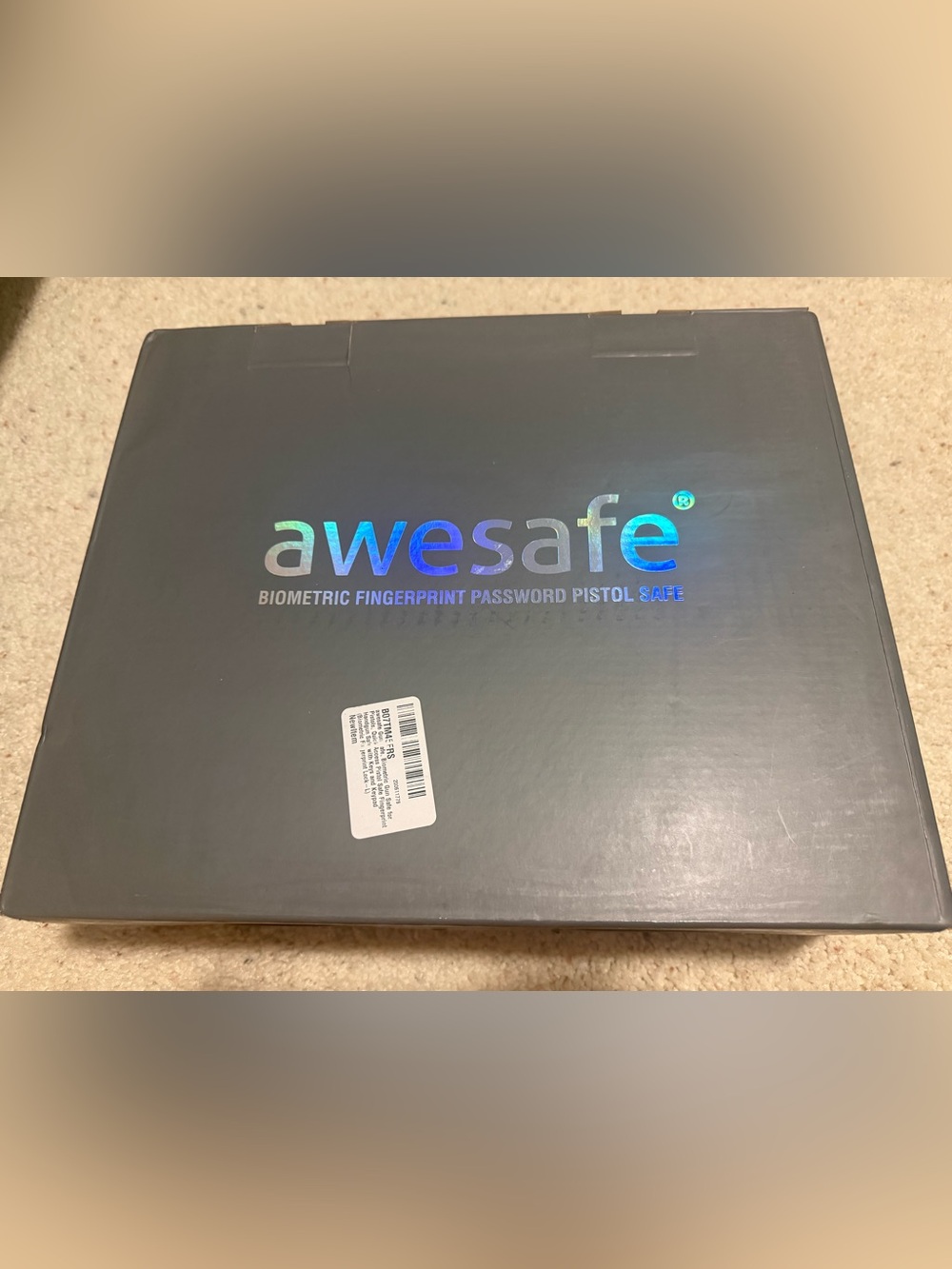 Awesafe Biometric Fingerprint Pistol Safe - Black